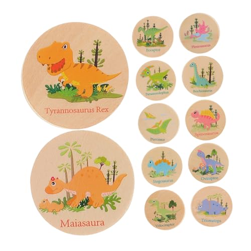 24 Stück Dinosaurier Speicher Schachspielzeug Spielzeug Kinderspielzeug Spielzeug Uzzle Hölzernes Dinosaurier Spielzeug Kreatives Passendes Spiel Speicherkartenspiel Abaodam von Abaodam