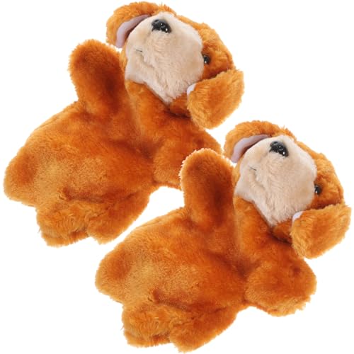 2st Handpuppe Früherziehung Süße Tierpuppen Handpuppe Zum Geschichtenerzählen Entzückende Hundehandpuppe Tierische Fingerpuppen Handpuppe Orange Plüsch Abaodam von Abaodam