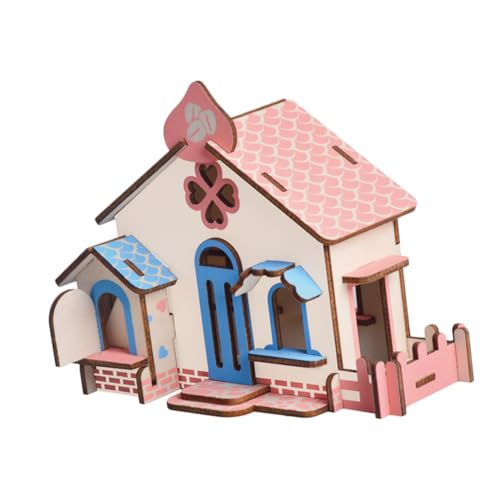 2st Kinderpuzzle Miniaturbausatz Puzzle Für Kinder 3D-rätsel Puzzletisch Holzspielzeug Selber Machen Holzhaus Spielzeug Montagehaus Aus Holz Modellbau Aus Holz Bambus Abaodam von Abaodam