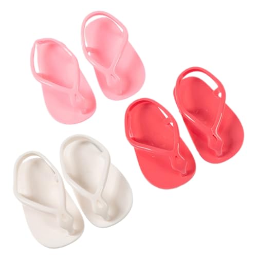 3 Paare Puppensimulationssandalen Babypuppenflaschen Puppenkleidung Mädchenspielzeug Rosa Schuhe Zubehör Für Babypuppen Mädchen-puppensandalen Puppenwagen Puppenzubehör Plastik Abaodam von Abaodam