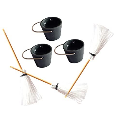 3 Sätze Mop und Eimer Teiliges Dekorationszubehör für Puppenhaus für Wohnzimmer Schlafzimmer und DIY Projekte und Charmante Miniaturmodelle 3 Sätze Mop und Eimer Teiliges Dekorationszubehör für Puppenhaus für Wohnzimmer Schlafzimmer und DIY Projekte und Charmante Miniaturmodelle von Abaodam