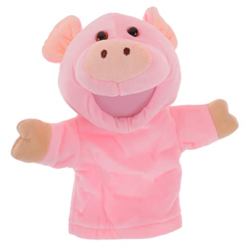 3St Früherziehung Handpuppe Schweinefingerpuppe Cartoon Handpuppe Cartoon-Handpuppe interaktives Spielzeug beschwertes Kuscheltier Puppe für Fingerpuppen Plüsch Rosa Abaodam von Abaodam