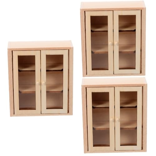 3st Puppenhausmöbel Miniaturmöbel Mini-hausbedarf Desktop-Ornament Mini-aufbewahrungsschrank Mini- -bücherregal Mini-verzierung Mini-bücherregal Aus Holz Möbelmodelle Hölzern Abaodam von Abaodam