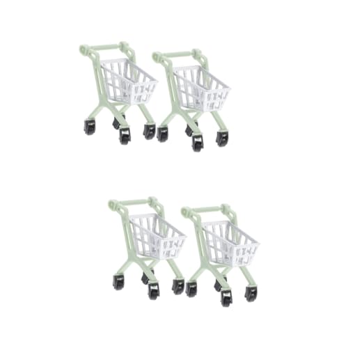4 Stück Trolley-modellspielzeug Zubehör Für Babypuppen Kinderwagenspielzeug Mini-supermarkt-handwagen Puppenwagen Für Kleinkinder Einkaufswagen Für Kinder Mini-dekor Kunststoff Abaodam von Abaodam