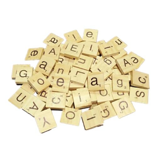 Abaodam 1 200 Stück Früherziehung Puzzle Brief Holzspäne Rätsel Für Kinder Brettspiel-buchstabenplättchen Kinder Rätsel Buchstabenrätsel Alphabet-puzzle Englische Alphabetblöcke Hölzern von Abaodam