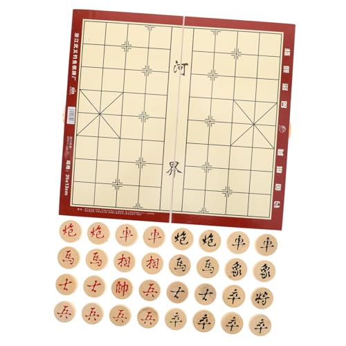 Abaodam 1 Box Chinesisches Schachbrett Chinesisches Schach Schachbrett Schach Schachbrett Klappschach Chinsee Schach Klappschachbrett Schach Holz Chinesischer Dame Tragbares von Abaodam