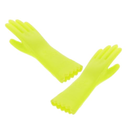 Abaodam 1 Paar Puppenhaushandschuhe Modell Mit Winzigen Handschuhen Miniatur-spülhandschuhe Mini-hausversorgung Puppenhausminiaturen Puppenhaus-Handschuhe-dekor Plastik Light Green von Abaodam