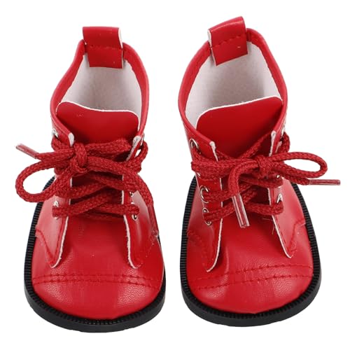 Abaodam 1 Paar Puppenstiefel Miniatur-zubehör Puppe Dekorative Schuhe Mini-Schuhe Puppenschuhe Accessoires Für Puppenkleidung Zubehör Zur Herstellung Von Puppenspielzeug Rot von Abaodam