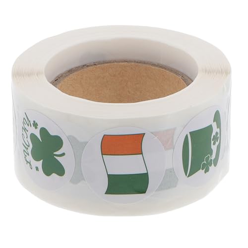 Abaodam 1 Rolle St. Patricks Day st. Patricks Aufkleber Patrick Day-Label Verpackungsaufkleber irisches Dekor geschenksticker Sticker siegel Aufkleber Kleeblatt-Aufkleber Papier von Abaodam