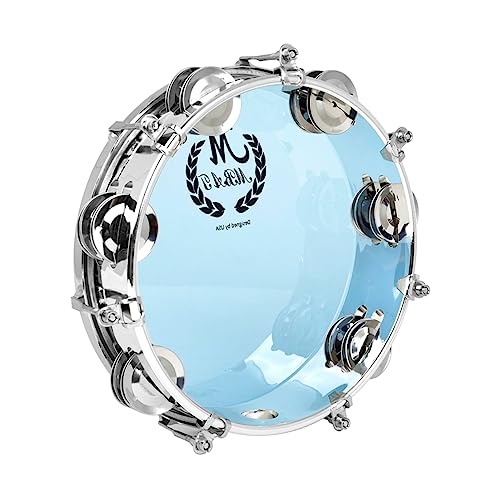 Abaodam 1 Satz 10 Zoll Handtrommel Percussion-Handtrommel Orff Handtrommel Hand Tamburin Musikalische Handtrommel Schlaginstrument Kinderinstrument Glocke Handtrommel Metall von Abaodam