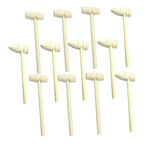 Abaodam 1 Satz 24 STK Kinder Spielzeug Holz Hammer Mini-Werkzeuge Schlägel Spielzeug Kleiner Hammer Minihammer Für Kinder Pädagogisches Babyspielzeug Babywerkzeuge Kuchenhammer Hölzern von Abaodam