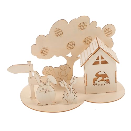 Abaodam 1 Satz 3D-Puzzle-Kaninchen Puzzlematte Puzzle Rätsel Spielspielzeug Für Kleinkinder Osterparty-montagespielzeug Osterkinder-puzzlespielzeug Holzpuzzles Für Holz von Abaodam