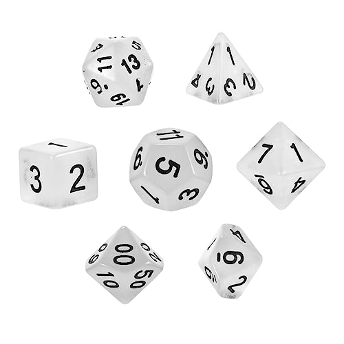 Abaodam 1 Satz 7st Leuchtende Facetten Reiche Würfel Würfelspiele RPG Rollenspiel Würfel Leuchtende Würfel Durchscheinende Würfel Trpg Spielwürfel Brettspielwürfel Zahlenwürfel Plastik von Abaodam