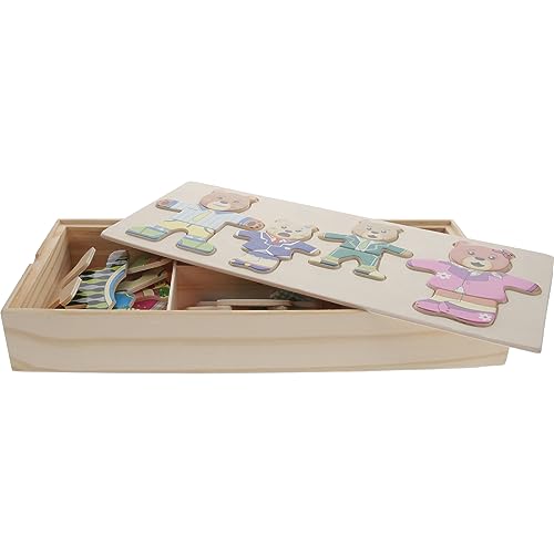 Abaodam 1 Satz Ankleide-Puzzle interaktives Puzzle The Animals Educational Toys laubsäge pädagogisches Puzzlespielzeug Tierpuzzlespiel für Tier Puzzles Holz von Abaodam