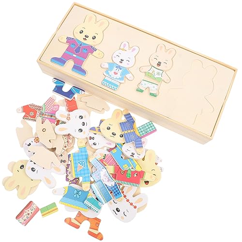 Abaodam 1 Satz Ankleide-Puzzle kinderbeschäftigung Puzzle holzspielzeug Puzzle für Kinderzimmer-Dekoration Tier Puzzles Holzrätsel pädagogische Puzzles Kinderpuzzle von Abaodam