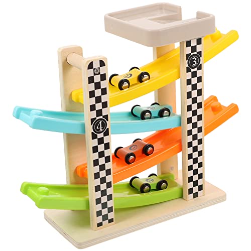 Abaodam 1 Satz Auto-Track-Spielzeug Interaktives Rennauto-Spielzeug gleitendes Auto Spielzeug Rennwagen-Figur Kinder holzspielzeug Kinder Auto Spielzeug Holzrutsche Rennspiele hölzern von Abaodam