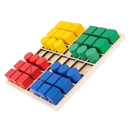 Abaodam 1 Satz Baustein-Puzzle- Pädagogisches Puzzle Toys Bildungsspielzeug für Farbsortierspielzeug Geometrie geometrisches Rätsel hölzern von Abaodam