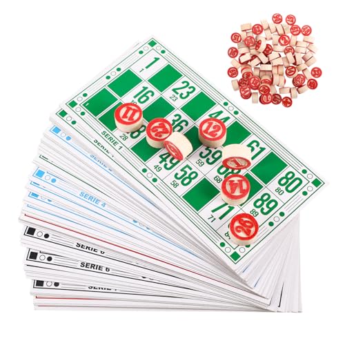 Abaodam 1 Satz Bingo-Zahlenschach Tombola-Spiel Figurenschachspiel Schachspielspielzeug Lotto-Brettspiele Jumbo hühner spielsachen für Bingo-Schach Party-Schachspiel Holz von Abaodam