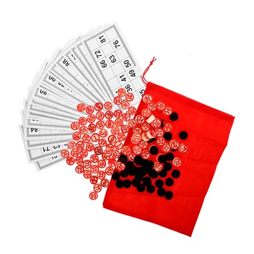 Abaodam Schach Holz 1 Satz Bingo-zahlenschach Kartenspiele Familien Puzzle Kettendreieck-schachspiel Planke Schachbrett Schmierer Tisch Deck Jumbo Rätsel Igel-brettspiel Fan-Shop Papier Rot von Abaodam