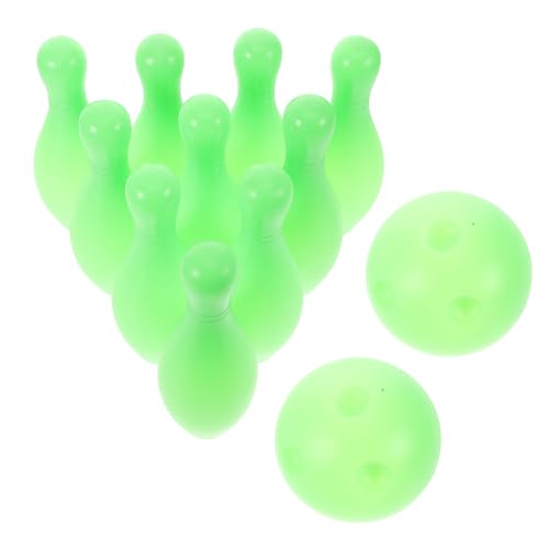 Abaodam 1 Satz Bowling-Set Für Bowlingspiele Für Drinnen Indoor-Spiele Bowling-partyspiel Mini Spiel Mini-Bowling-tischspiel Kleinkindspiele Bowlen Sport Light Green von Abaodam