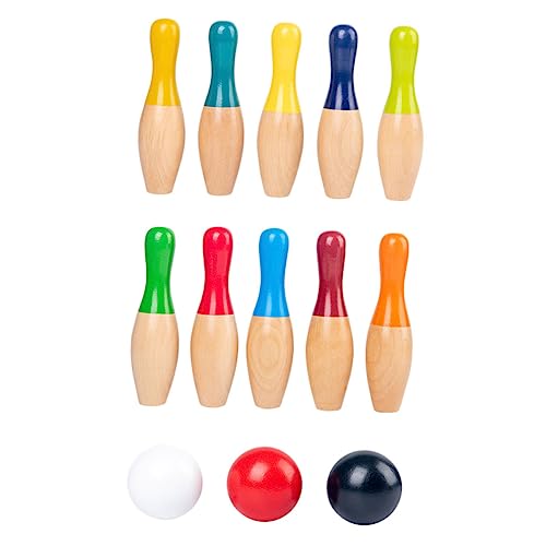 Abaodam 1 Satz Bowlingkugel Aus Holz Modell Bowlingkugeln Bowling- Dekoratives Bowling-Modell Sportspielzeug Werfen Indoor-Bowling Für Mini-bowlingkugeln Colorful Hölzern von Abaodam