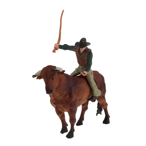 Abaodam 1 Satz Cowboy-Modell Cowboy-Figur Western-Cowboy-statuen Viehspielzeug Cowboy-Accessoires Für Männer Ranch-Spielzeug Spielzeugbulle Bullenreitausrüstung Reiten Harz von Abaodam