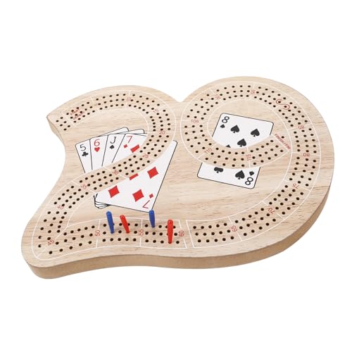 Abaodam 1 Satz Cribbage Solitaire Zahlenförmiges Cribbage-Brettspiel Punktezähler-Spielbrett Traditionelles Cribbage-Set reisespiel Cribbage-Heringe Tischspielbrett aus Holz hölzern von Abaodam