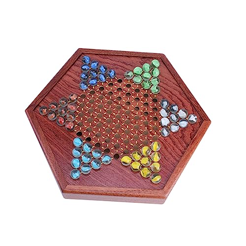 Abaodam 1 Satz Dame chinesische Entwürfe Sechseck-Checker chinesisches Schach ?Brettspiele? Familienbrettspiele Puzzle die chinesin Gry planszowe Brettspiel aus Holz hölzern Brown von Abaodam