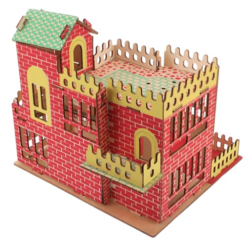 Abaodam 1 Satz Dreidimensionales Baupuzzle 3D-Puzzle- Musterhaus Holzpuzzle Selber Machen Modellpuzzle Aus Holz Mini- -Puzzle-Set DIY Holzhaus-Puzzle Modell Aus Holz Hölzern von Abaodam