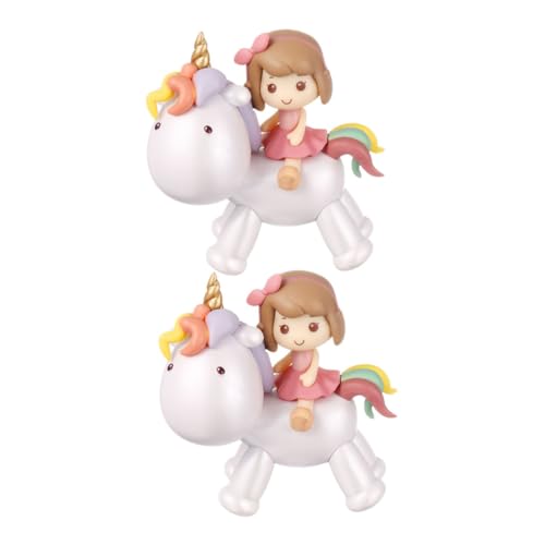 Abaodam 1 Satz Einhorn-kuchendekoration Kuchendeckel Für Babys Miniaturstatuen Tortenaufsatz Für Mädchen Desktop-dekorationen Cupcake-puppen Tortenaufsatz Für Die Babyparty Pvc 2st von Abaodam