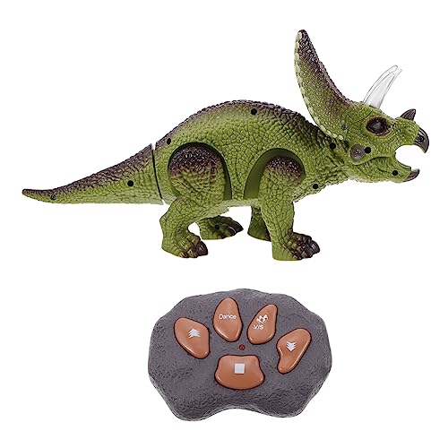 Abaodam 1 Satz Fernbedienung Dinosaurier Leuchtende Dinosaurier Leuchtendes Dinosaurier-Modell Gehendes Dinosaurierspielzeug Wandelnder Triceratops Kinderspielzeug Plastik Green von Abaodam