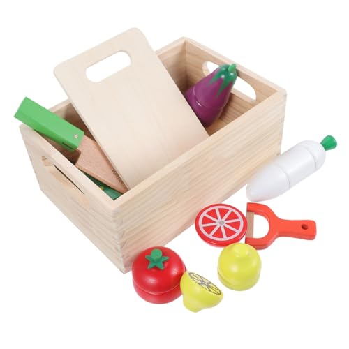 Abaodam 1 Satz Gemüse kinderküche Kitchen Schneidespielzeug Set holzspielsachen Toy Set Essen Essensspielzeug für im Alter von 4-8 Jahren vorgibt Essen Magnet von Abaodam