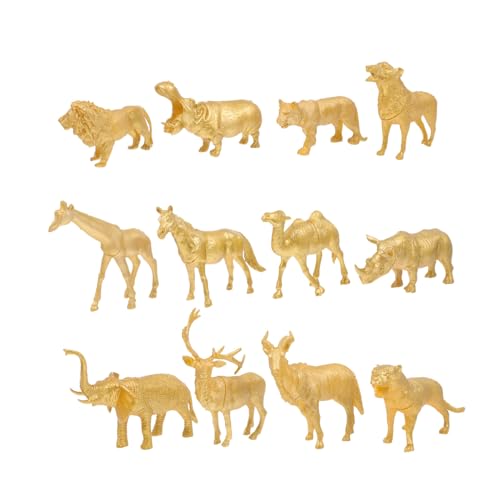 Abaodam 1 Satz Goldene Waldtiere Bausätze Glückliche Elefantenfigur Simulierte Waldtiere Kindertiere Identifizieren Modell Waldtiere Wohnkultur Tiere Figur PVC von Abaodam