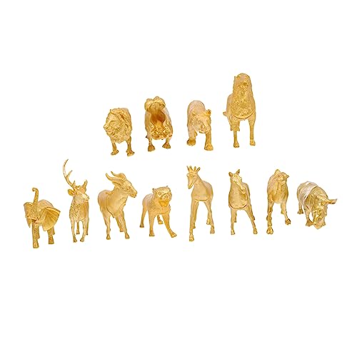 Abaodam 1 Satz Goldene Waldtiere Bonsai-Tiere Kindertiere Spielzeug Gehirnspielzeug Kinder Dekor Kind Identifiziert Modell Tier-sammelstatue Mini-Spielzeug Figuren Spielset Mini-Tiere PVC von Abaodam