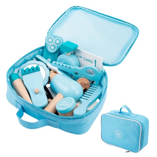 Abaodam 1 Satz Haarstyling-Spielset für Present Set for holzspielzeug Friseurspielzeug aus Holz Stellen Sie Sich vor, zu Kinderspielzeug hölzern Sky-Blue von Abaodam