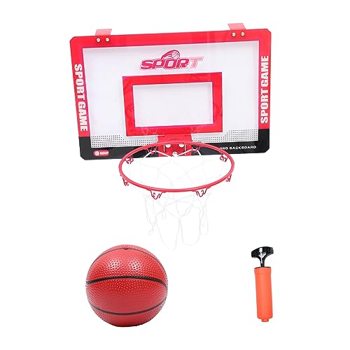 Abaodam 1 Satz Hängende Tür Basketball Board über der Tür Basketballkorb drinnen Sportspielzeug Basketballbrett Basketball-Brettspielzeug Entwässerungskorb Indoor-Basketballkorb PVC rot von Abaodam