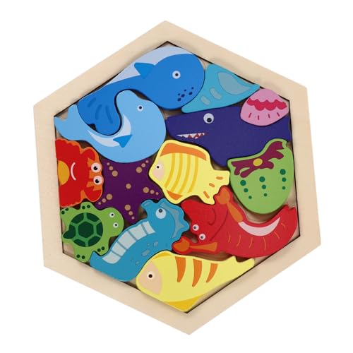 Abaodam 1 Satz Holzblock Hundepuzzle Tiere kleine Rätsel für Puzzlematte Babyspielzeug interaktives Puzzle Kinderpuzzle für Kindergartenkinder hölzern von Abaodam