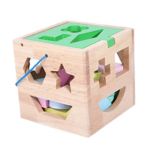 Abaodam 1 Satz Holzblock Shape-sortierer-würfel Farbsortierspielzeug Für Kleinkinder Gehirnspielzeug Denkspiel Spielzeug Zum Sortieren Von Formen Formpassendes Spielzeug Hölzern von Abaodam