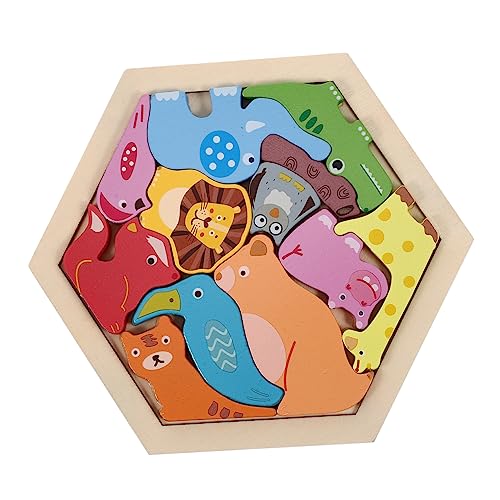 Abaodam 1 Satz Holzblock Tier Puzzles Kind Spielzeug Für Jungen Ab 1 Jahr Lernspielzeug Wildtier-Puzzle-Kind Alphabet-Puzzle Kleinkindspielzeug Wald-Balance-Spielzeug Colorful Hölzern von Abaodam