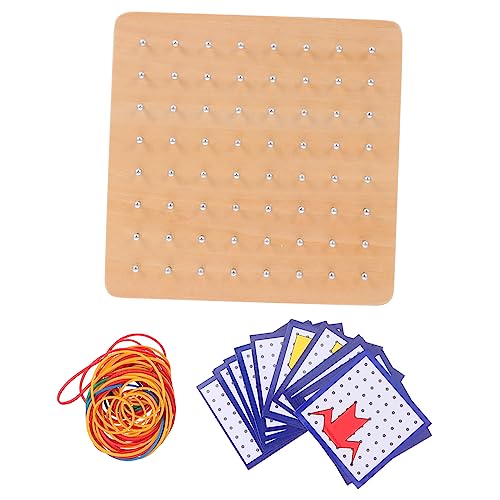 Abaodam 1 Satz Holzspielzeug Steckspielzeug Geoboard- Geometrie-lernwerkzeug Geobrett Lernwerkzeug Für Kindermathematik Kreatives Geoboard Mathe-lerntool Colorful Hölzern von Abaodam