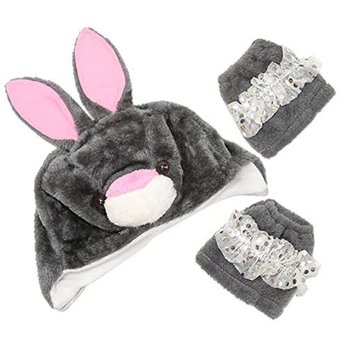 Abaodam 1 Satz Hut mit Hasenohren kinderkleider kinderkleidung bunny ohren Hasenohren Tiermütze kleidung Stirnbänder für Plüschtiere Karnevals-Foto-Requisite Hasenmütze Grey von Abaodam