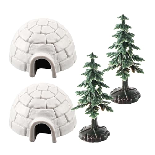 Abaodam 1 Satz Iglu-Modell Mini-weihnachtsfiguren Miniatur-iglu-Spielzeug Realistische Zahlen Polarfiguren Puppenhaus Eishaus Mini-Weihnachtsbaum-Dekoration Antarktis-Figur Plastik von Abaodam