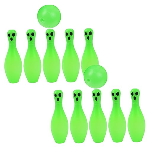 Abaodam 1 Satz Indoor-sportspielzeug Halloween Beleuchtet Spaß Bowling Drinnen Gadget Karte Party Ball Spiele Glühen Light Green von Abaodam