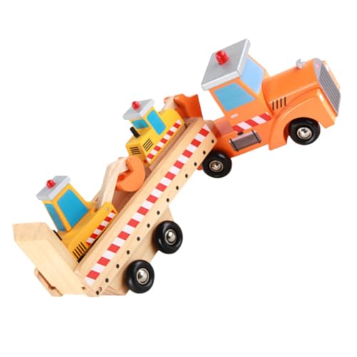 Abaodam 1 Satz Ingenieursfahrzeug aus Holz für Flugzeug Rad Babyspielzeug Behälter Auto holzspielzeug puppenwagen lustiges LKW-Modell Cartoon-Holz-LKW hölzern von Abaodam