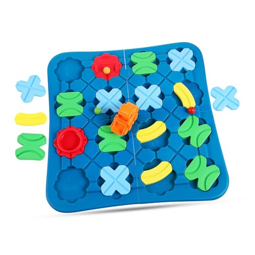 Abaodam 1 Satz Intellektuelles Schienenspielzeug Straßenbauer-denksportspielzeug Stamm-Puzzle-brettspiele Autostrecke Für Kleinkinder 1-3 Puzzle-Logik-Builder Labyrinth Plastik von Abaodam