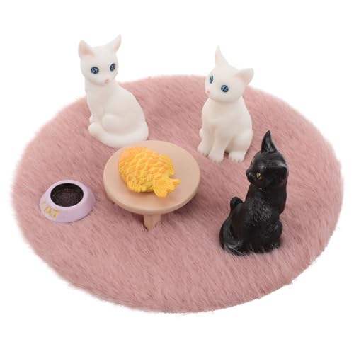 Abaodam 1 Satz Katzen-Set-Ornamente Realistische Katze Kleine Figuren Puppenhaus-miniaturen Figuren Kawaii Puppenhaus- Süße Katzenfiguren Miniatur-Dinge Miniatur-katzenspielzeug Harz von Abaodam