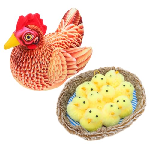 Abaodam 1 Satz Küken Plüschtier Säuglingsspielzeug Flauschige Kuscheltiere Henne Babys Plüschgefüllte Tiere Dekore Zum Thema Ostern Kurzer Plüsch Colorful von Abaodam