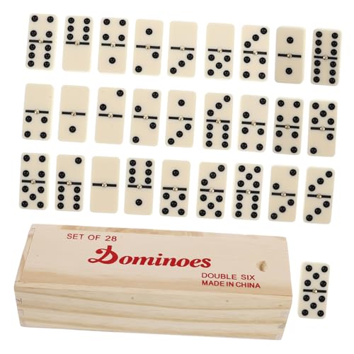 Abaodam 1 Satz Lehrmittel Für Brettspiele Dominosteine ​​für Erwachsene Leichte Reise-dominosteine Handgemachter Domino Dominosteine ​​für Kinder Dominostein Für Den Haushalt Holz von Abaodam