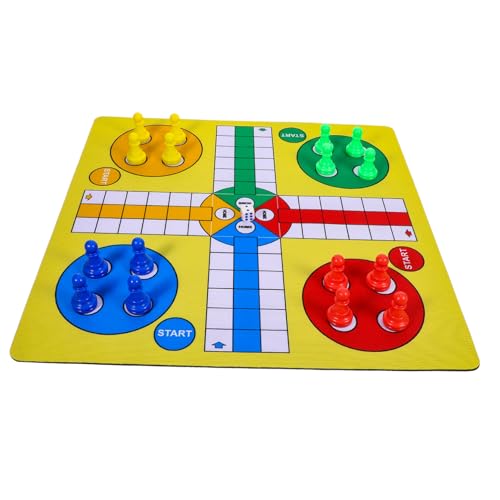 Abaodam 1 Satz Ludo-Schachspiel Ludo Brettspiel spielbrett Gesellschaftsspiel Ludo-Spielset Dame Brettspiel Magnettafel Reiseschachspielzeug tragbares Schachspielzeug Plastik Yellow von Abaodam