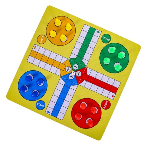 Abaodam 1 Satz Ludo-Schachspiel Schach-Timer magnetisches Spiel Kettendreieck-Schachspiel Schachbretter Fliegendes Schachspiel Ludo-Spielset Schachspiele Schachbrettspielzeug Stoff Yellow von Abaodam